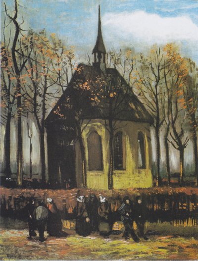 The Church at Nuenen with Churchgoers by Vincent van Gogh
